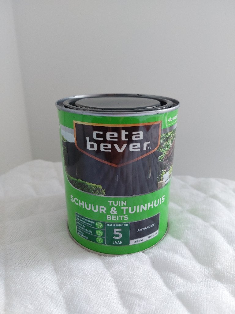 Cetabever tuinbeits Schuur & Tuinhuis Dekkend antraciet, Gebruikt, Beits, Ophalen of Verzenden, Grijs