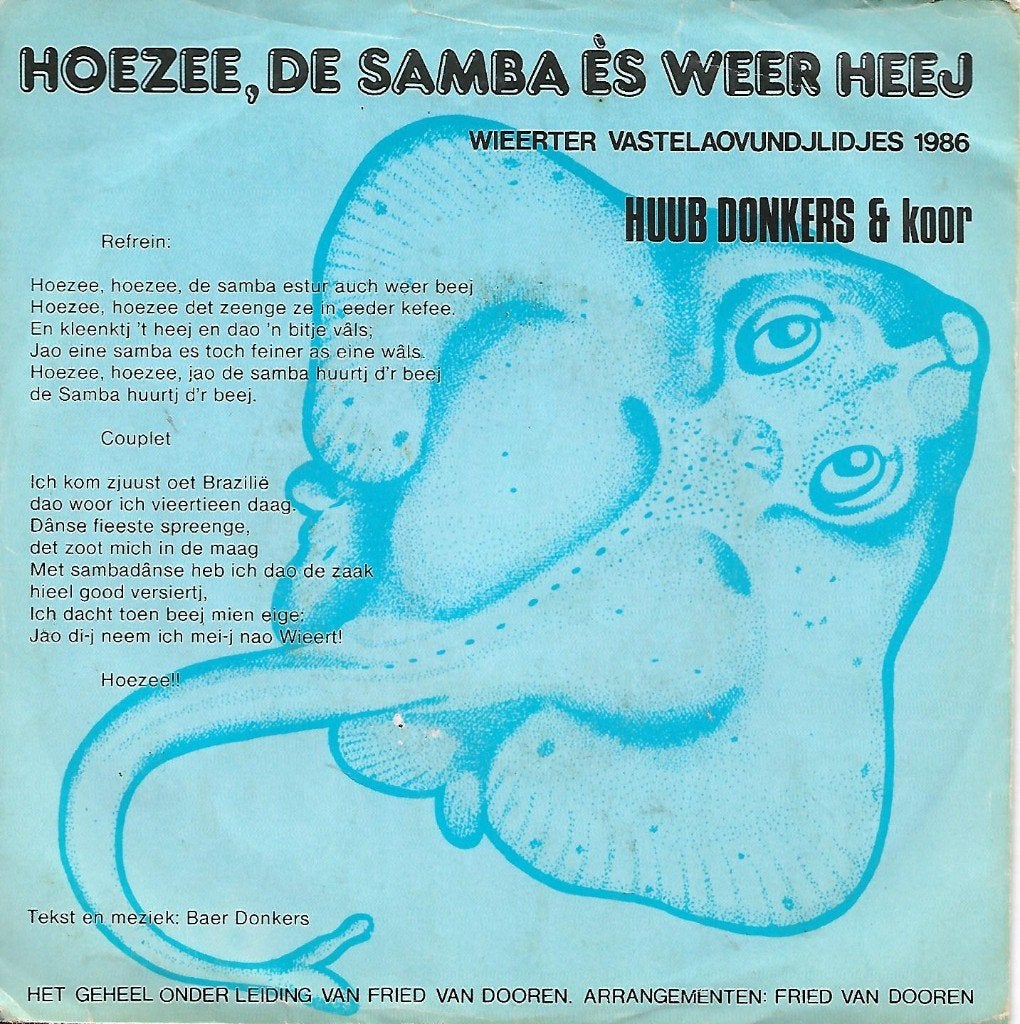 Huub Donkers & Koor - Hoezee, de samba ès weer heej(Telstar), Ophalen of Verzenden, Gebruikt, 7 inch, Nederlandstalig