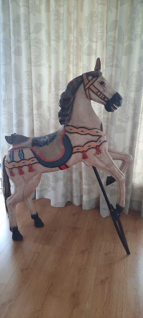 Houten paard, Ophalen, Hout, Meerkleurig, Gebruikt