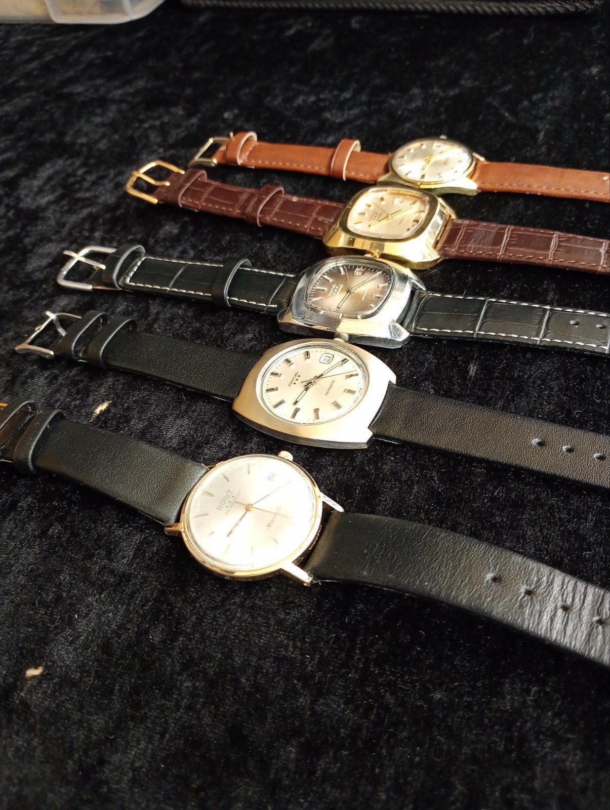 5 Pontiac 3 sterren horloges, Sieraden, Tassen en Uiterlijk, Horloges | Antiek, Ophalen of Verzenden, Staal, Overige merken, 1960 of later