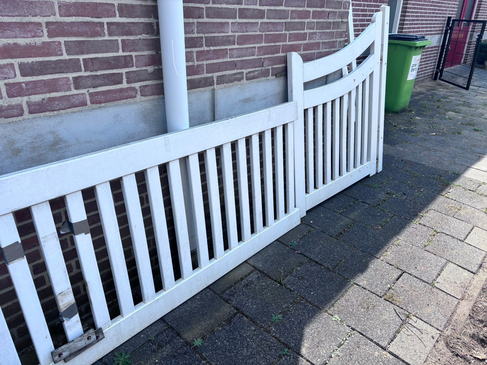 Eiken houten poortdelen plm 3 mtr, Ophalen, Met poort, Gebruikt, Tuinhek