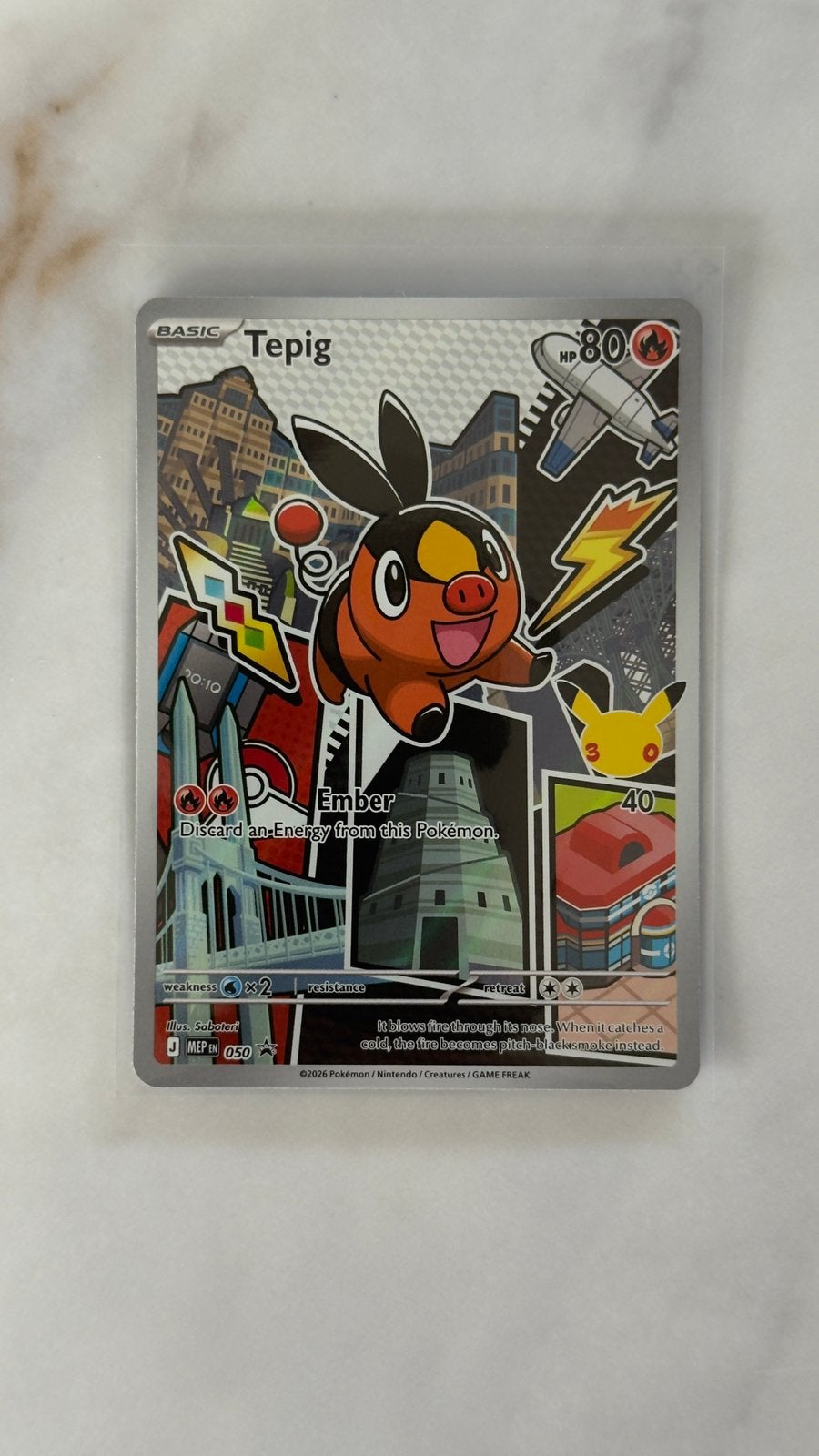 Pokémon Tepig 050, Ophalen of Verzenden, Nieuw, Losse kaart
