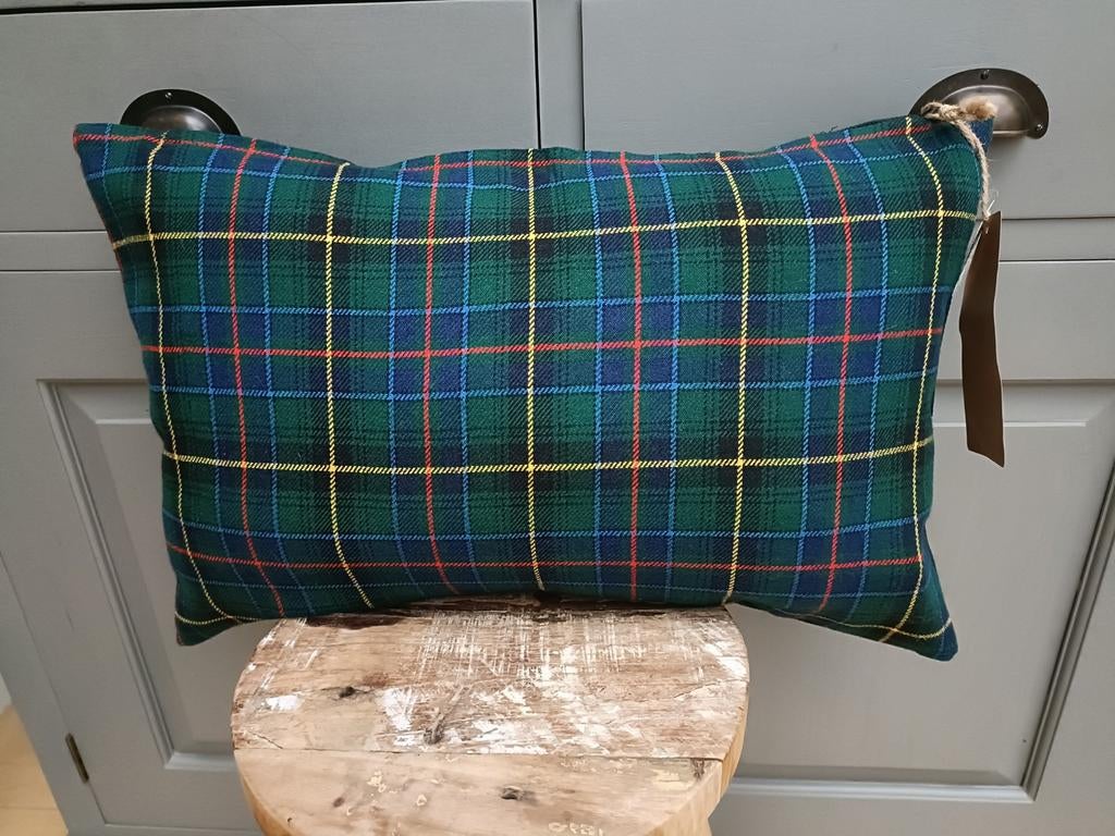 Schotse ruit kussen nieuw, Ophalen of Verzenden, Nieuw, Blauw, Vierkant