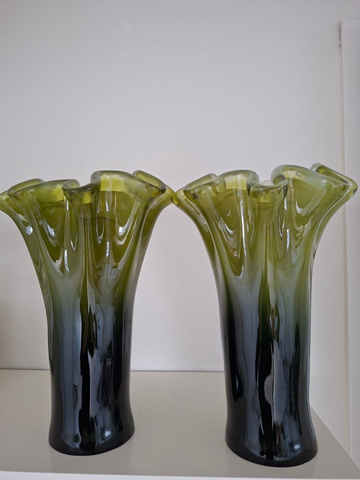 vazen groen glas, Ophalen of Verzenden, Nieuw, Groen, Glas