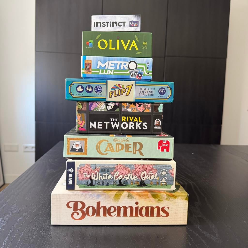 8 spellen: Bohemians, White Castle Duel, Caper, Instinct etc, Hobby en Vrije tijd, Gezelschapsspellen | Bordspellen, Ophalen of Verzenden