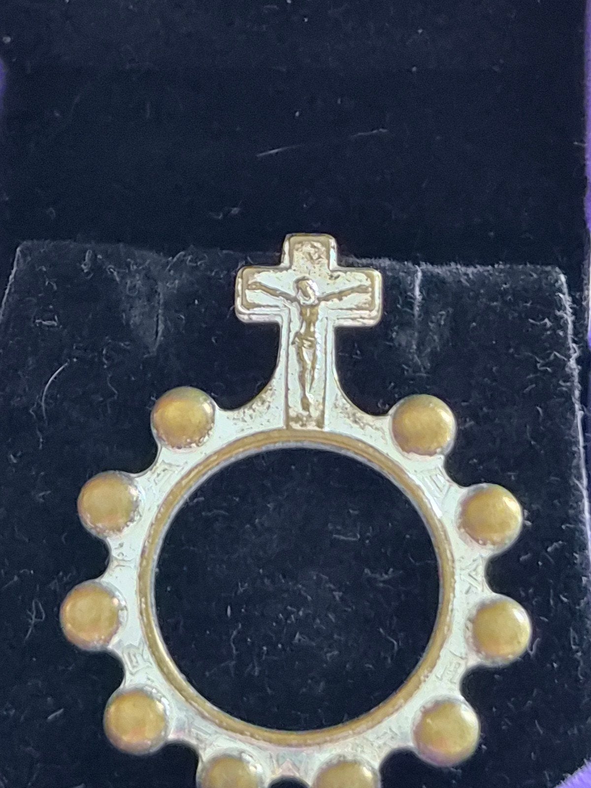 Vintage italiaanse rozenkrans ring maat 18, Ophalen of Verzenden