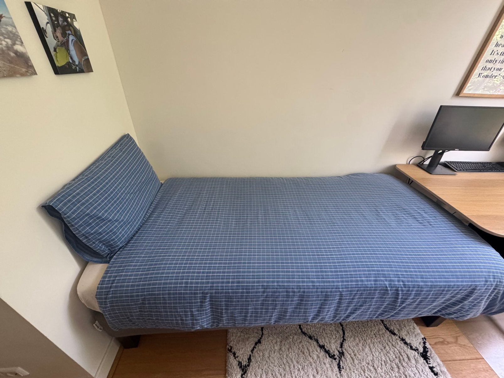 Single bed mattress and frame, Ophalen, Tweepersoons, Hout