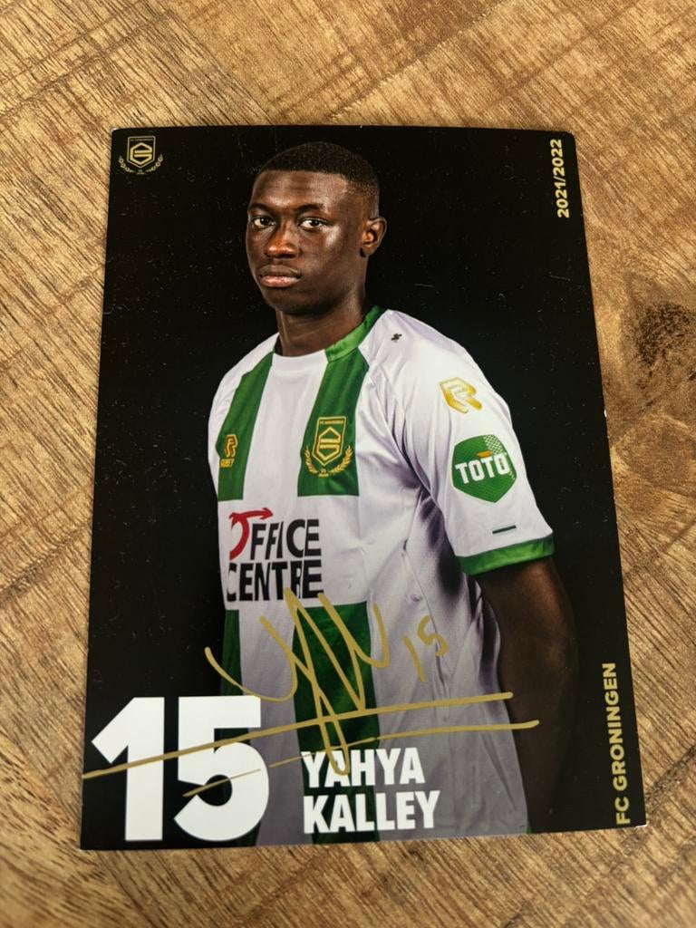 Yahya Kalley - FC Groningen Spelerskaart, Ophalen of Verzenden, Zo goed als nieuw, Overige binnenlandse clubs, Spelerskaart