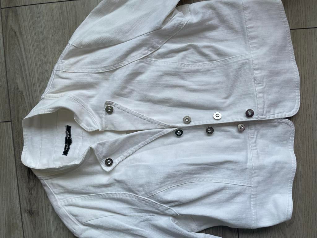 Witte spijkerjas van TWISTER, Ophalen of Verzenden, Zo goed als nieuw, Maat 46/48 (XL) of groter, Wit