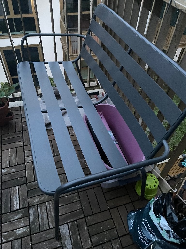Tuinbankje metaal 116x45x78cm, Ophalen, Zo goed als nieuw, Metaal