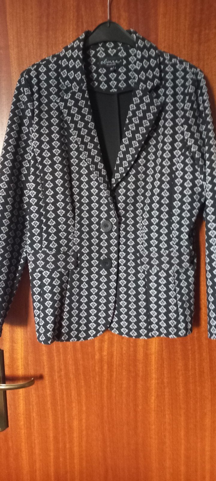 Elvira Blazer Maat 44 - Zwart/Wit Patroon, Zwart, Maat 42/44 (L), Ophalen of Verzenden, Jasje