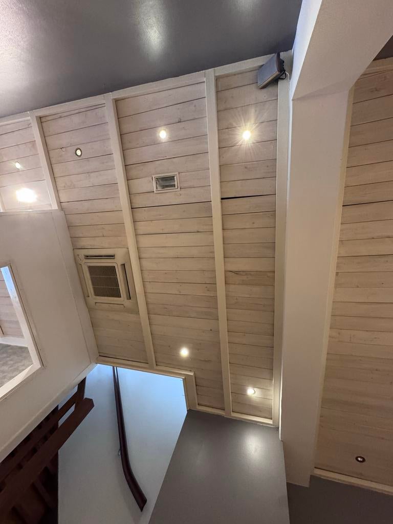 Whitewash Vurenhouten Plafondplanken (ca. 40m2), Doe-het-zelf en Verbouw, Hout en Planken, Ophalen, Gebruikt, Minder dan 25 mm