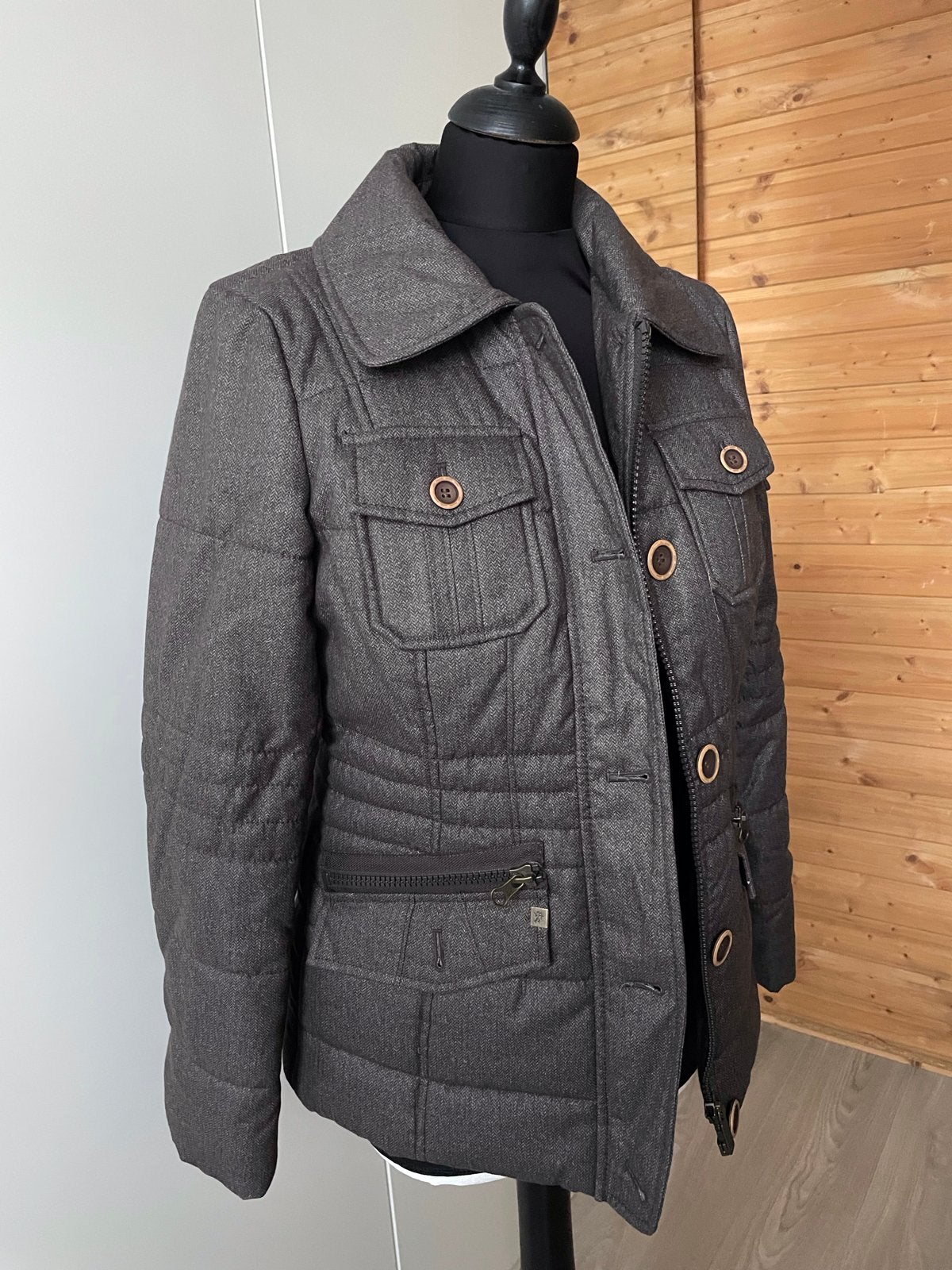EDC by Esprit gewatteerde jas maat S/M als nieuw, Kleding | Dames, Ophalen of Verzenden, Zo goed als nieuw, Maat 36 (S), Bruin