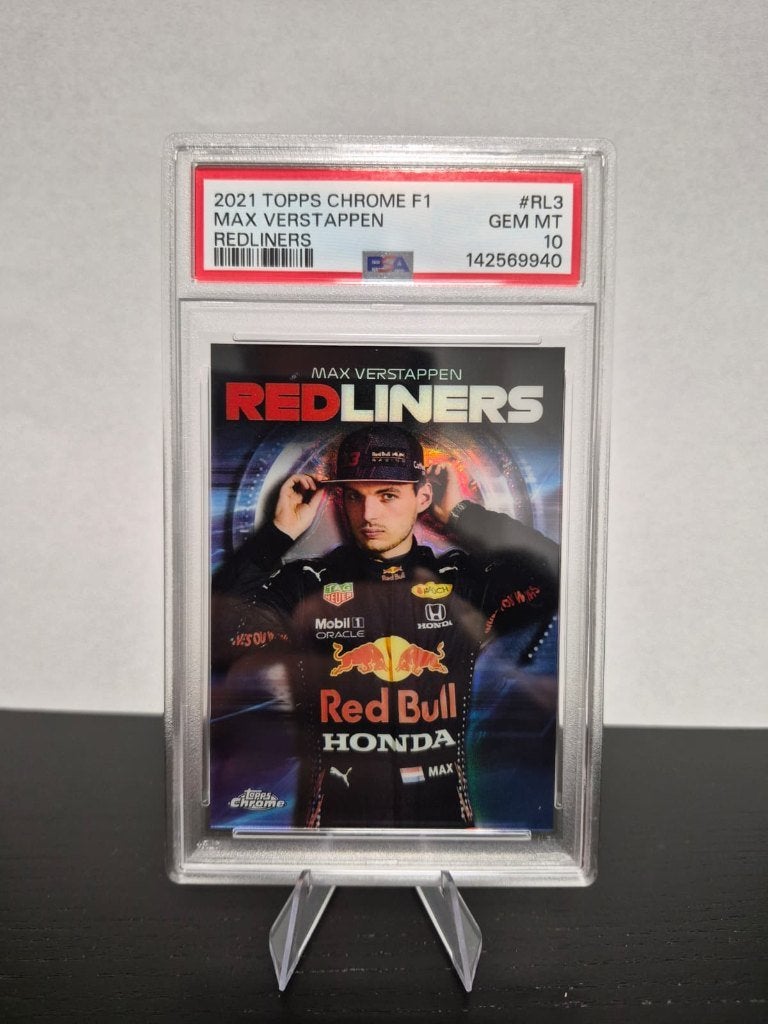 2021 TOPPS CHROME F1 MAX VERSTAPPEN REDLINERS #RL3 PSA 10, Verzamelen, Ophalen of Verzenden, Zo goed als nieuw, Formule 1