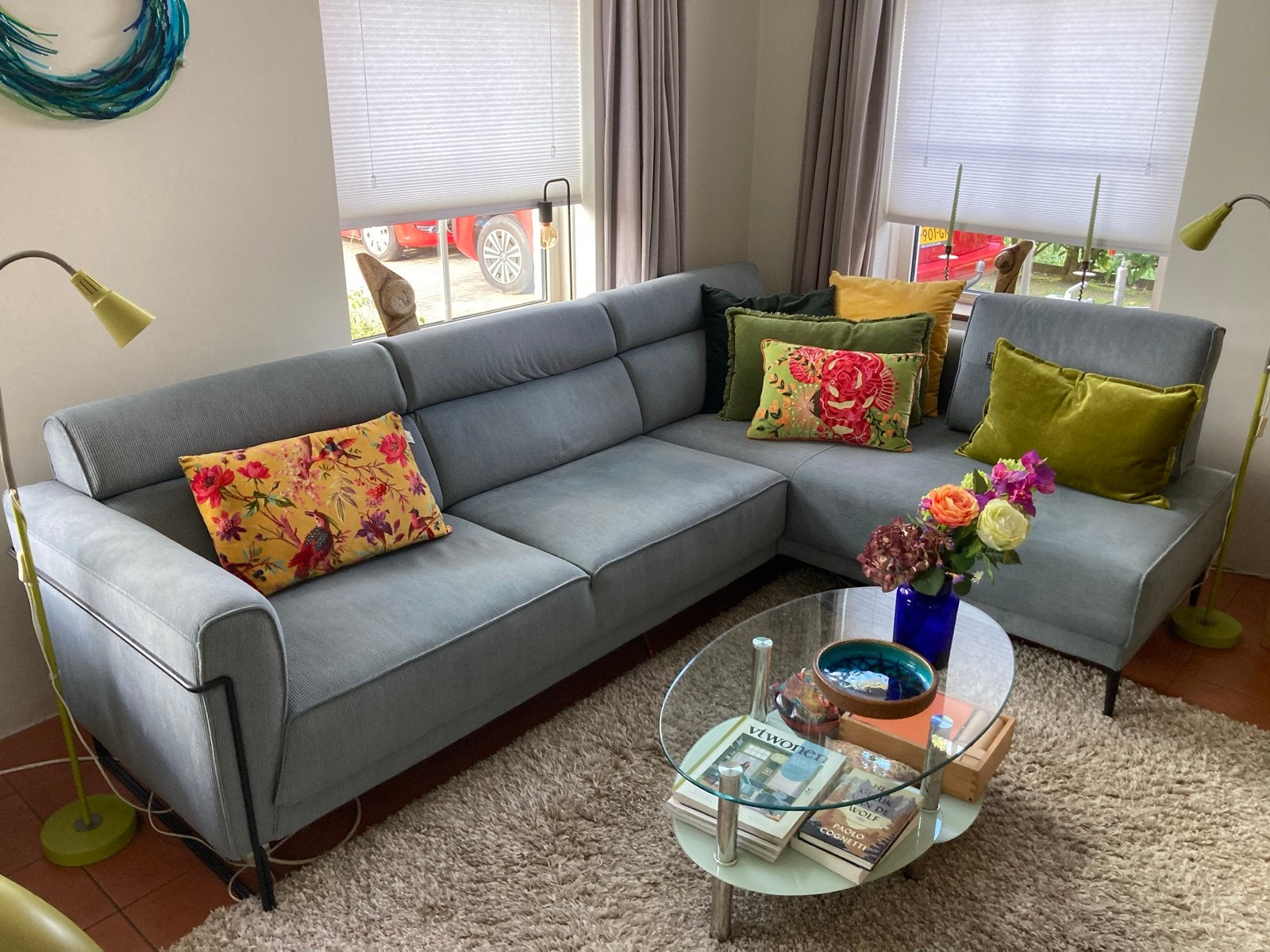 Design hoekbank, Ophalen, 250 tot 300 cm, 100 tot 125 cm, Hoekbank