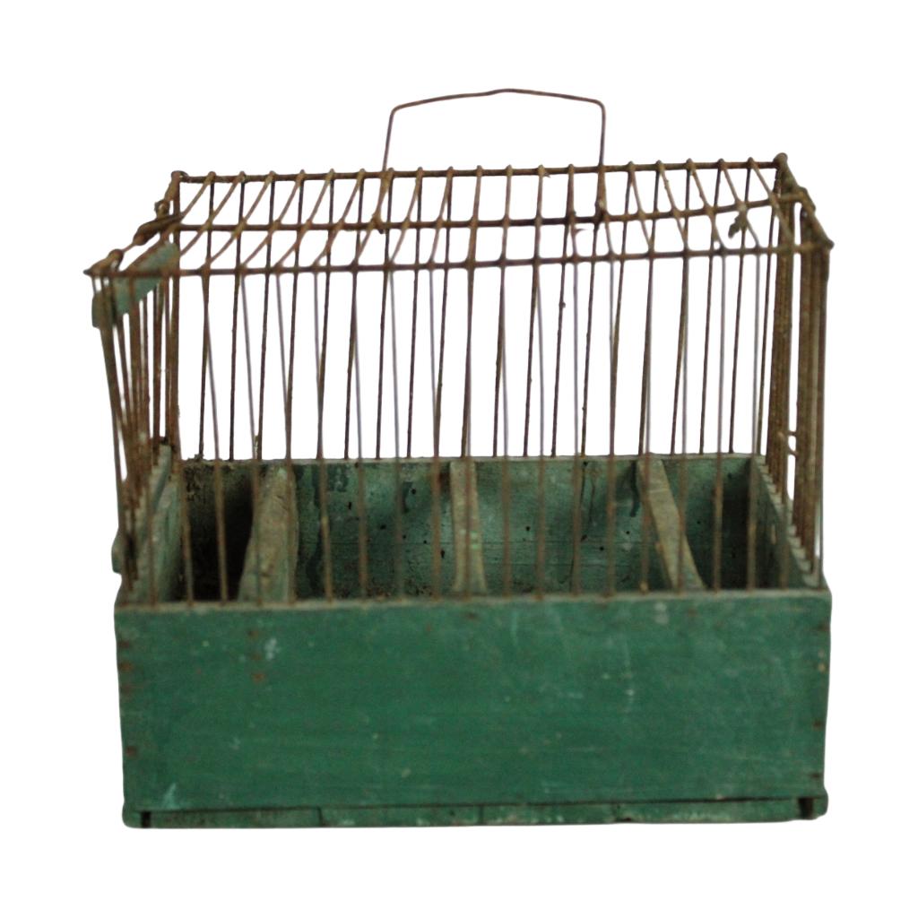 Oude houten vogelkooi / transportkist – ca. 1900–1950, Antiek en Kunst, Ophalen of Verzenden