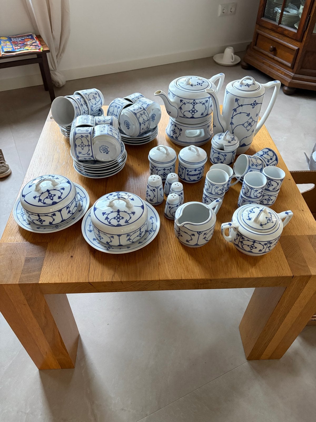 Groot Blauw Saks Servies, Ophalen, Gebruikt, Overige merken, Klassiek