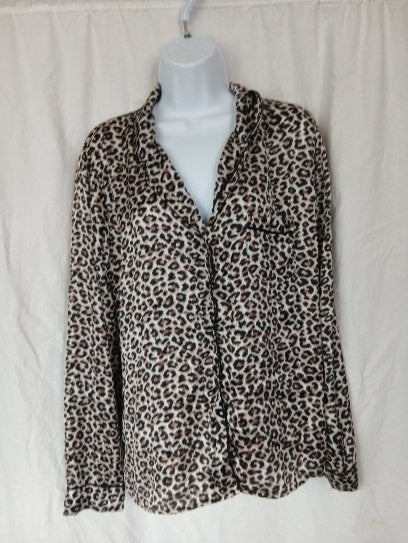 Leuk pyjama bovendeel met luipaardprint mt L merk H&M, ., Maat 42/44 (L), Ophalen of Verzenden, Zo goed als nieuw
