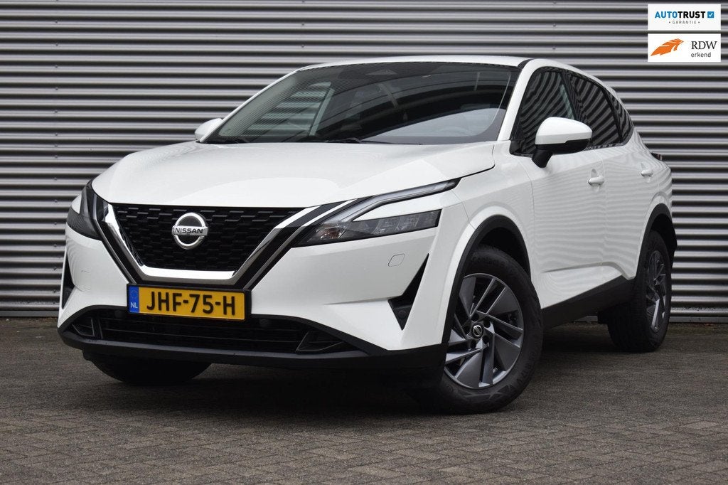 Nissan Qashqai 1.3 MHEV 158-PK, Airco, Ecc, Cruise, Camera,, Auto's, Nissan, Stof, 4 cilinders, Wit, Origineel Nederlands