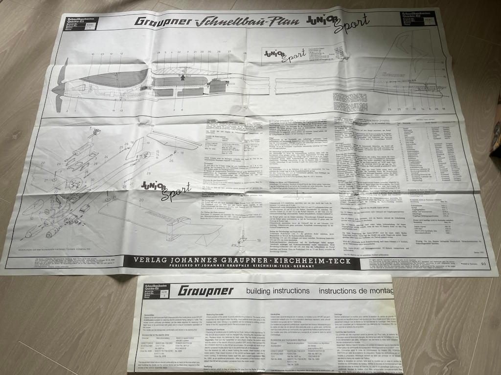 Tekening Graupner Junior Sport electro zwever 2100mm, Ophalen of Verzenden, Gebruikt, Elektro