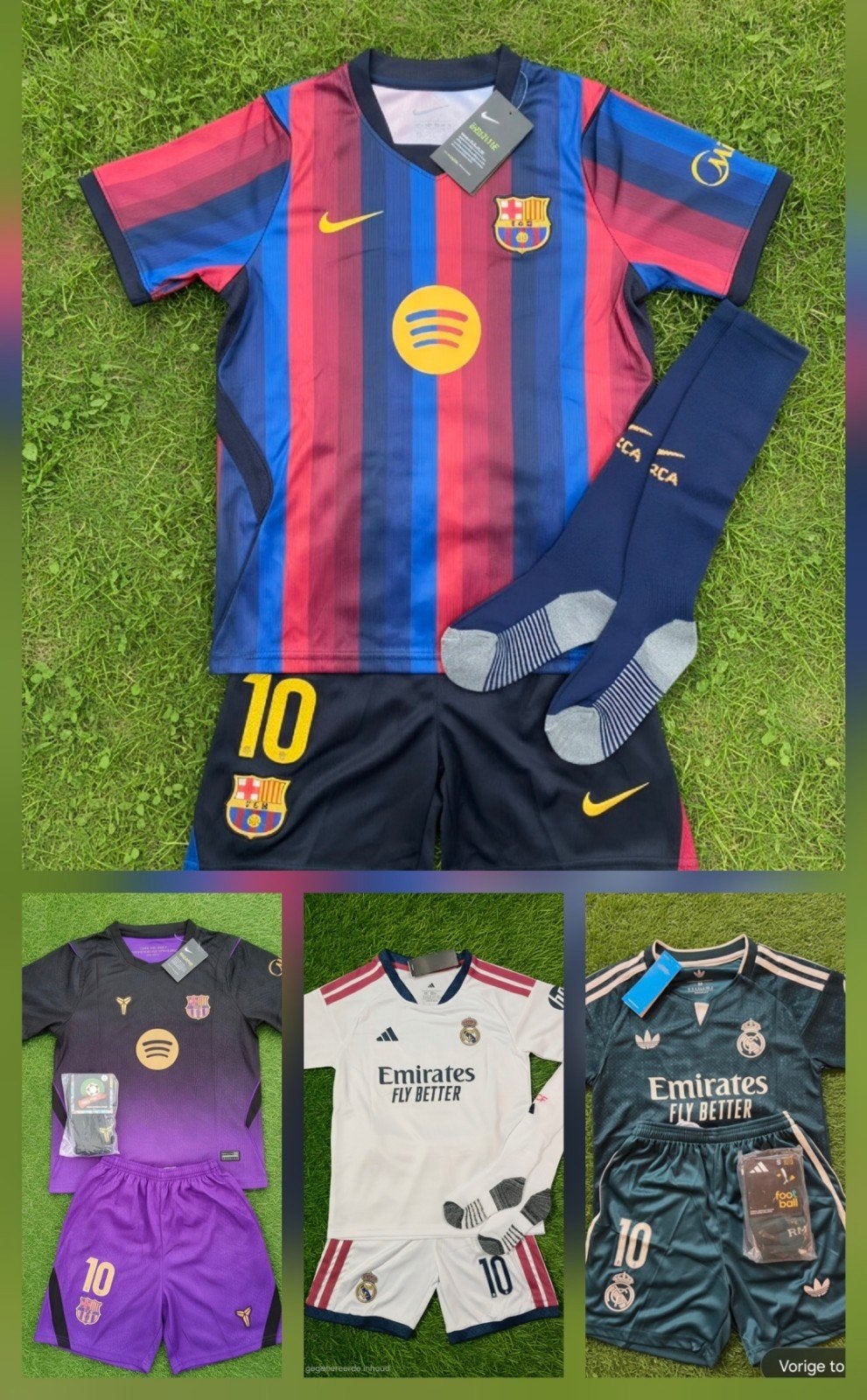 Voetbaltenues kids 26/27 Barcelona, Real Madrid ea, Sport en Fitness, Maat XS of kleiner, Ophalen of Verzenden, Nieuw, Shirt
