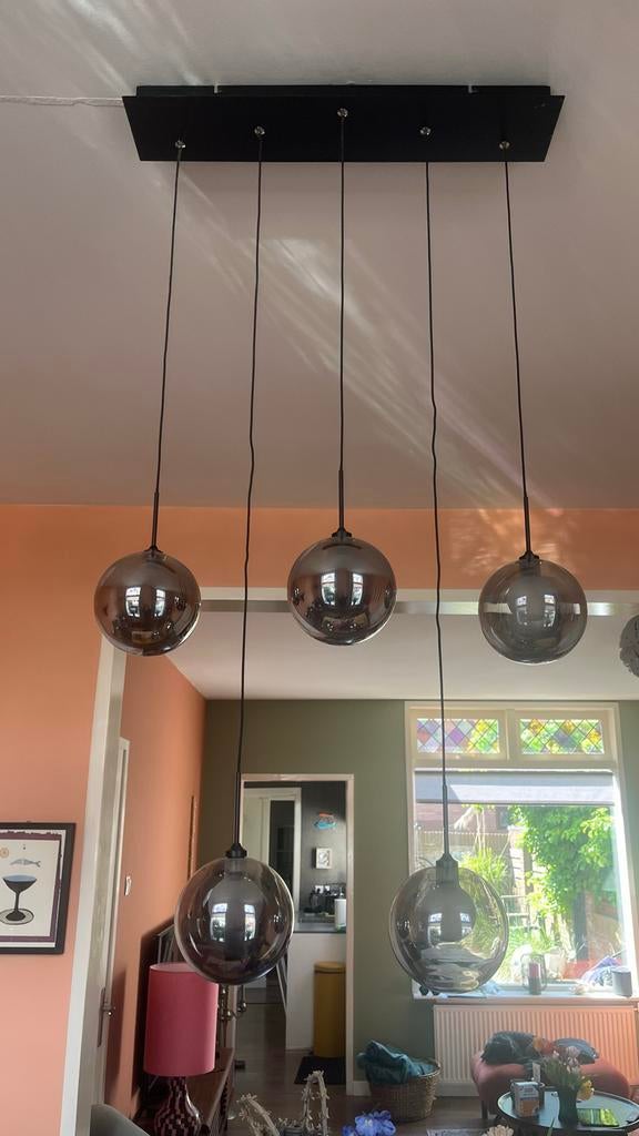 Hanglamp, 5 lampen, totale breedte 65 cm, Ophalen of Verzenden