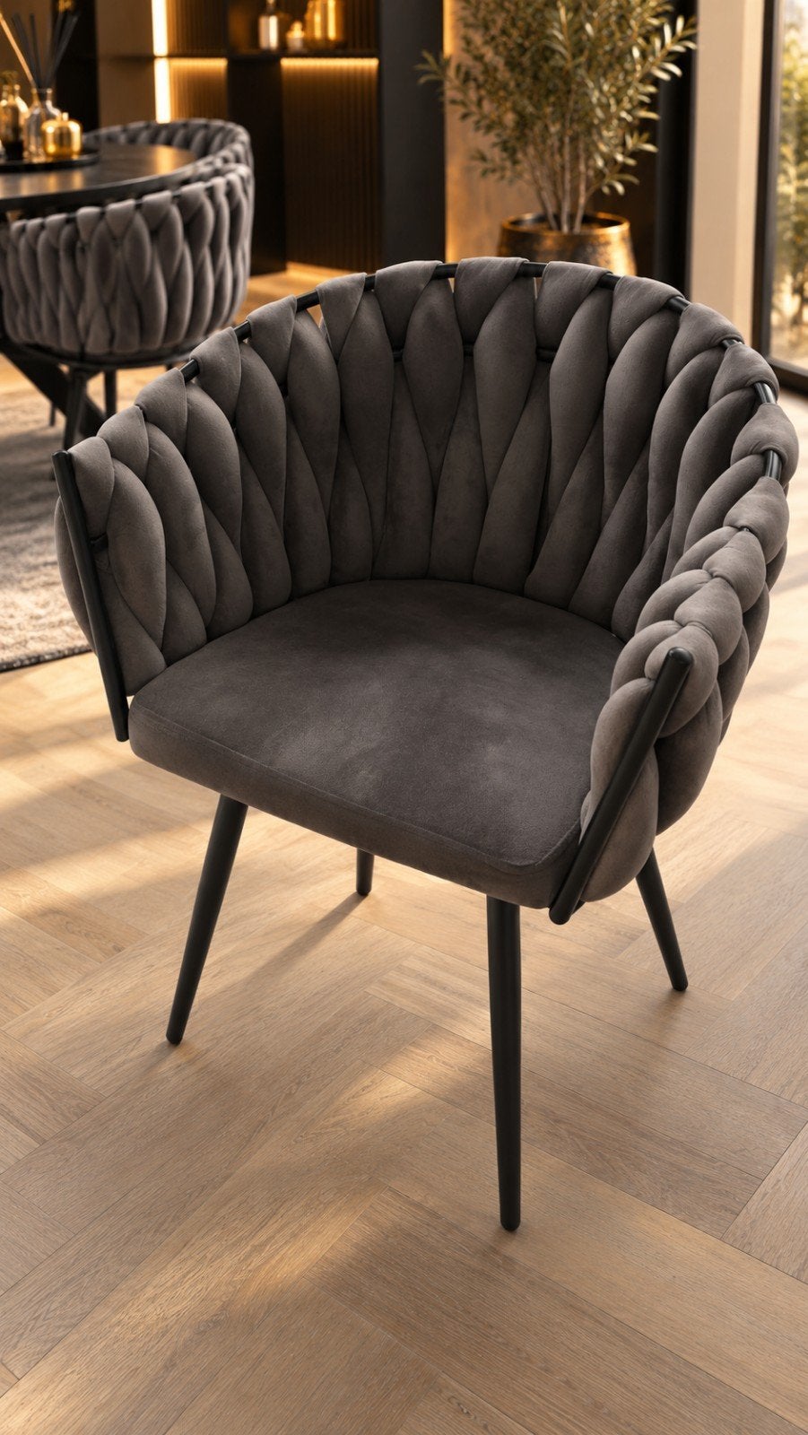 Wave stoelen (6x) en walnoot tafel (180 cm), z.g.a.n., 150 tot 200 cm, Rond, Ophalen of Verzenden, Zo goed als nieuw