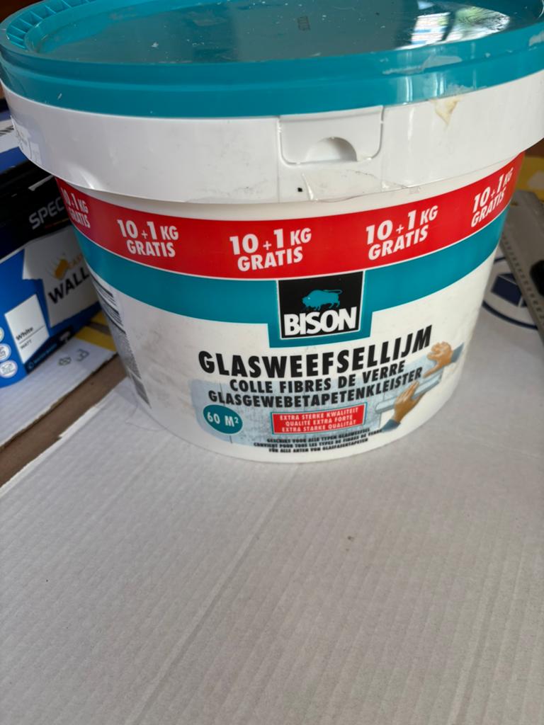 Bison glasweefsellijm + behang, Ophalen, Zo goed als nieuw, Wit