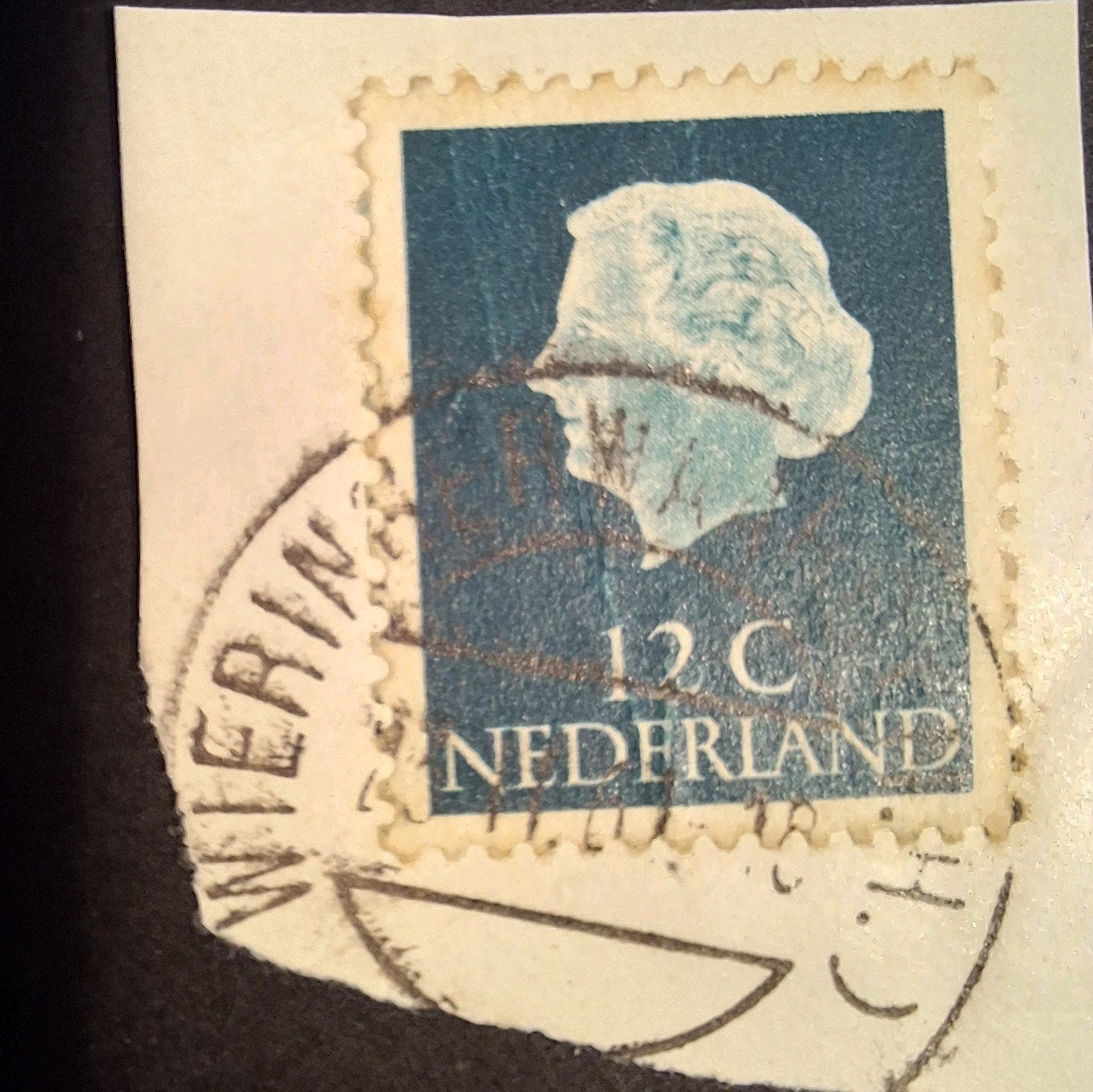 WIERINGERWAARD (N.H.) op briefstukje, Postzegels en Munten, Postzegels | Nederland, Ophalen of Verzenden, Na 1940, Gestempeld
