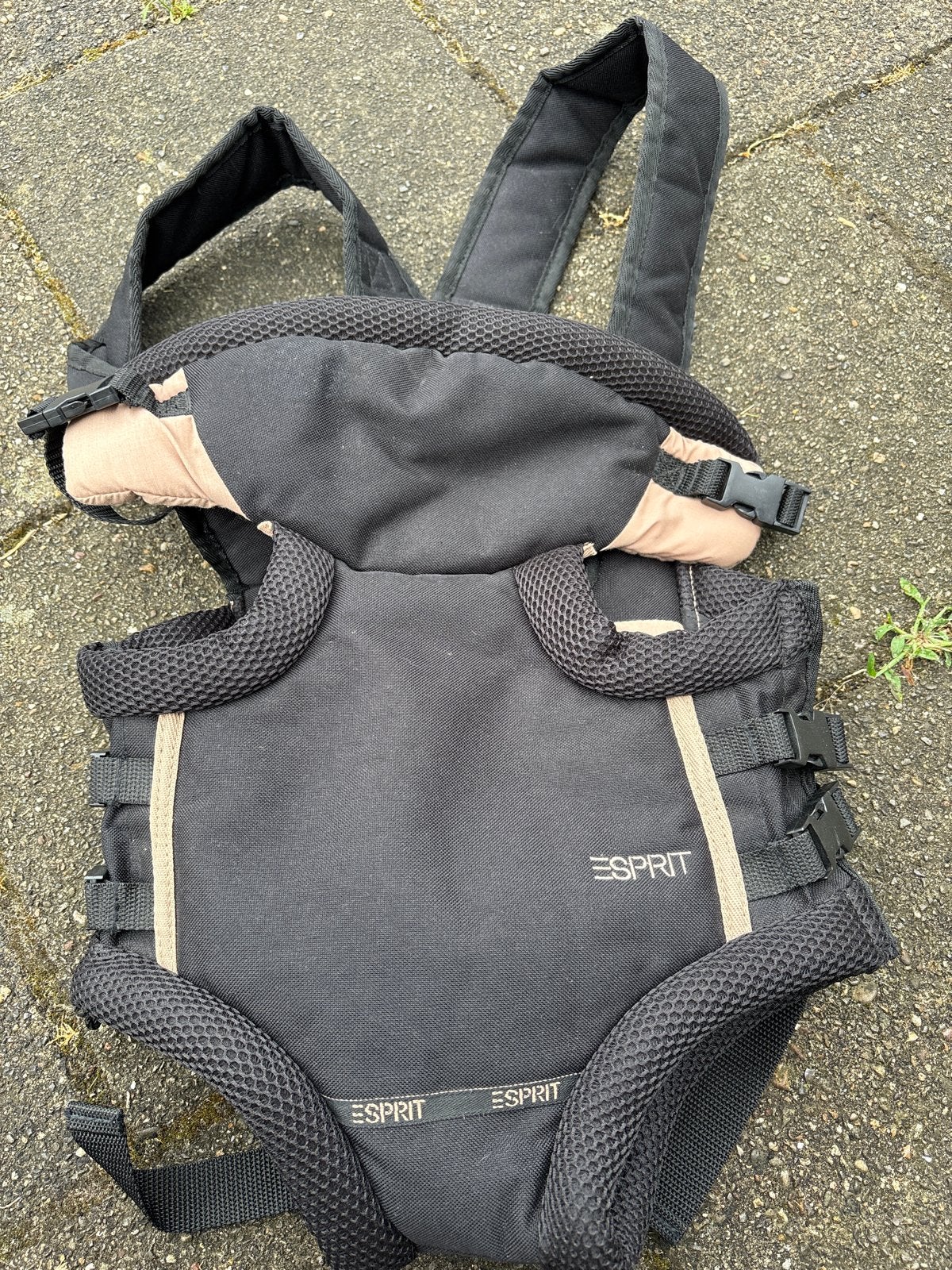 Esprit Draagzak - Zwart en Beige - Comfortabel en Veilig, Kinderen en Baby's, Babydragers en Draagdoeken, Overige merken, Gebruikt