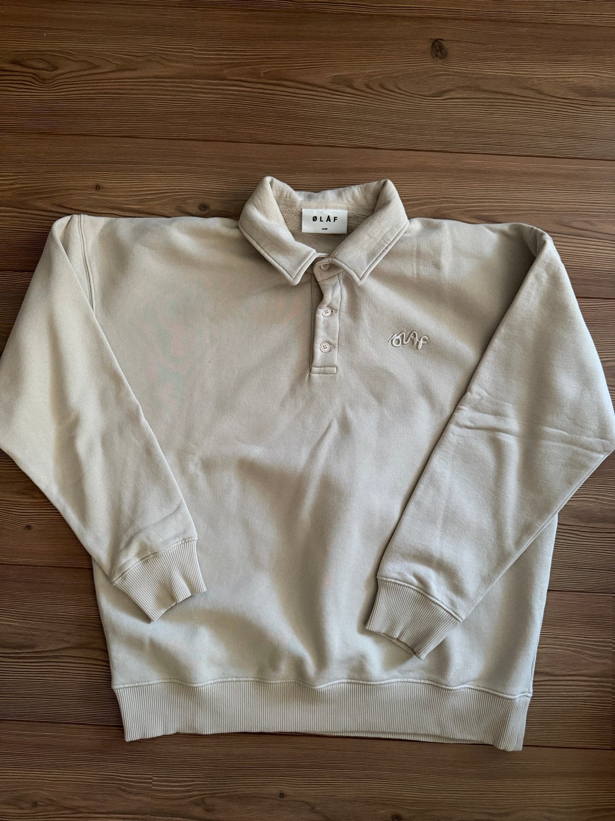 Olaf Sweatshirt Polo - Beige - Maat S oversized, Kleding | Heren, Ophalen of Verzenden, Gedragen, Maat 46 (S) of kleiner, Beige