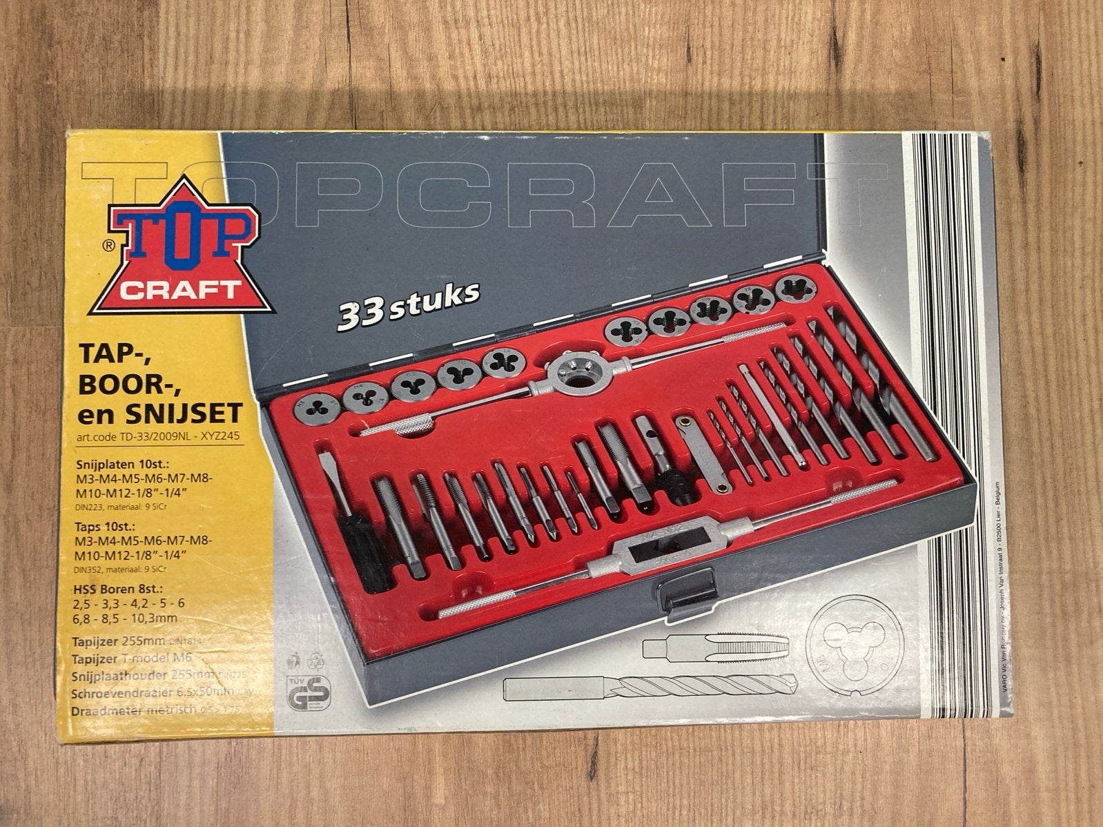 Top Craft Tap-, Boor- en Snijset / M3 - M12 / 33-delig, Ophalen of Verzenden, Zo goed als nieuw, Gereedschapsset, Overige merken