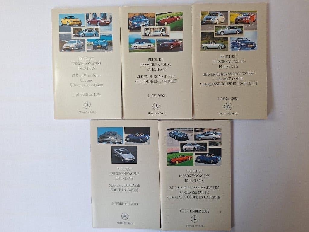 5 prijslijsten Mercedes Benz roadsters coupes cabriolets, Ophalen of Verzenden, Zo goed als nieuw, Mercedes