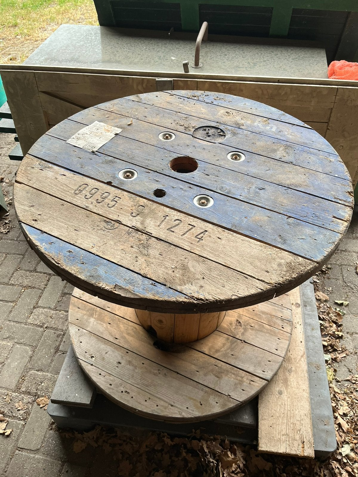 Lege haspel, Tuin en Terras, Tuintafels, Ophalen, Gebruikt, Rond, Hout