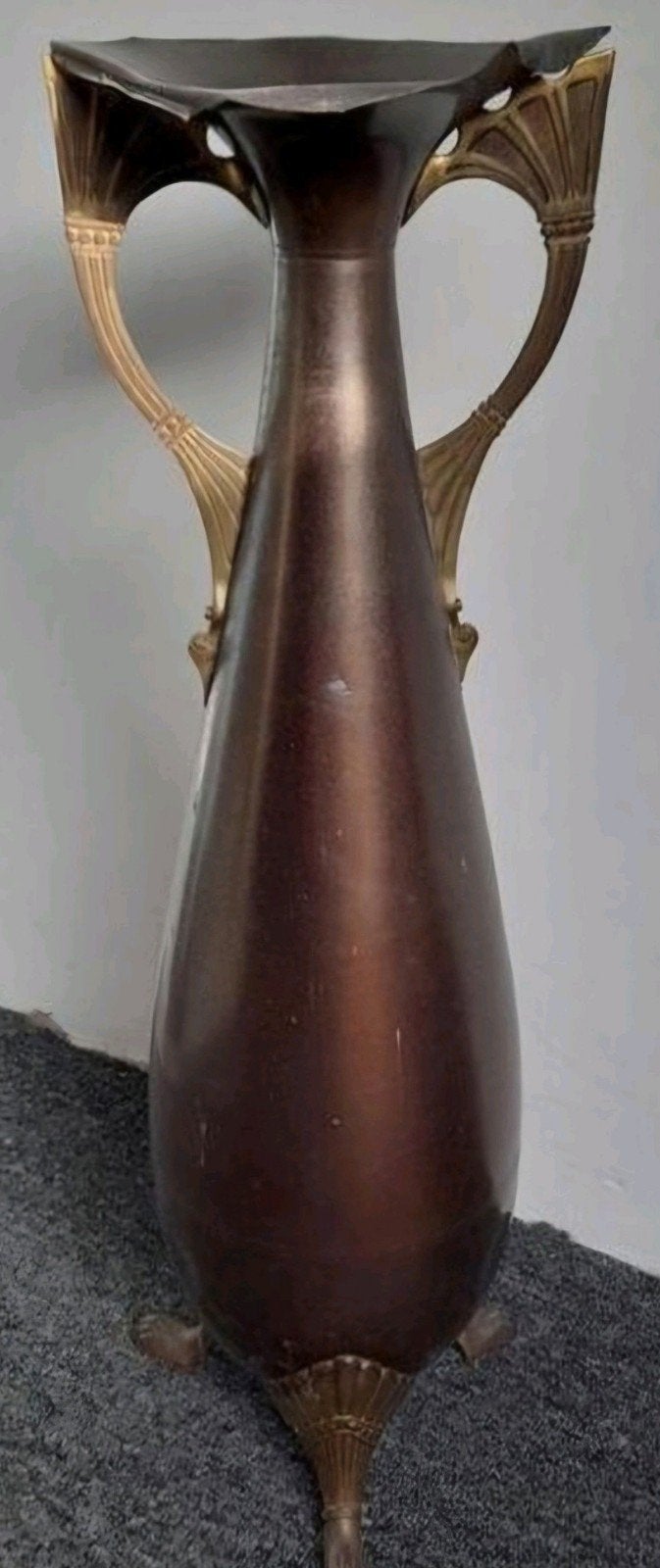 Antieke KDM Royal Holland Daalderop Jugendstil Koperen Vaas, Ophalen of Verzenden