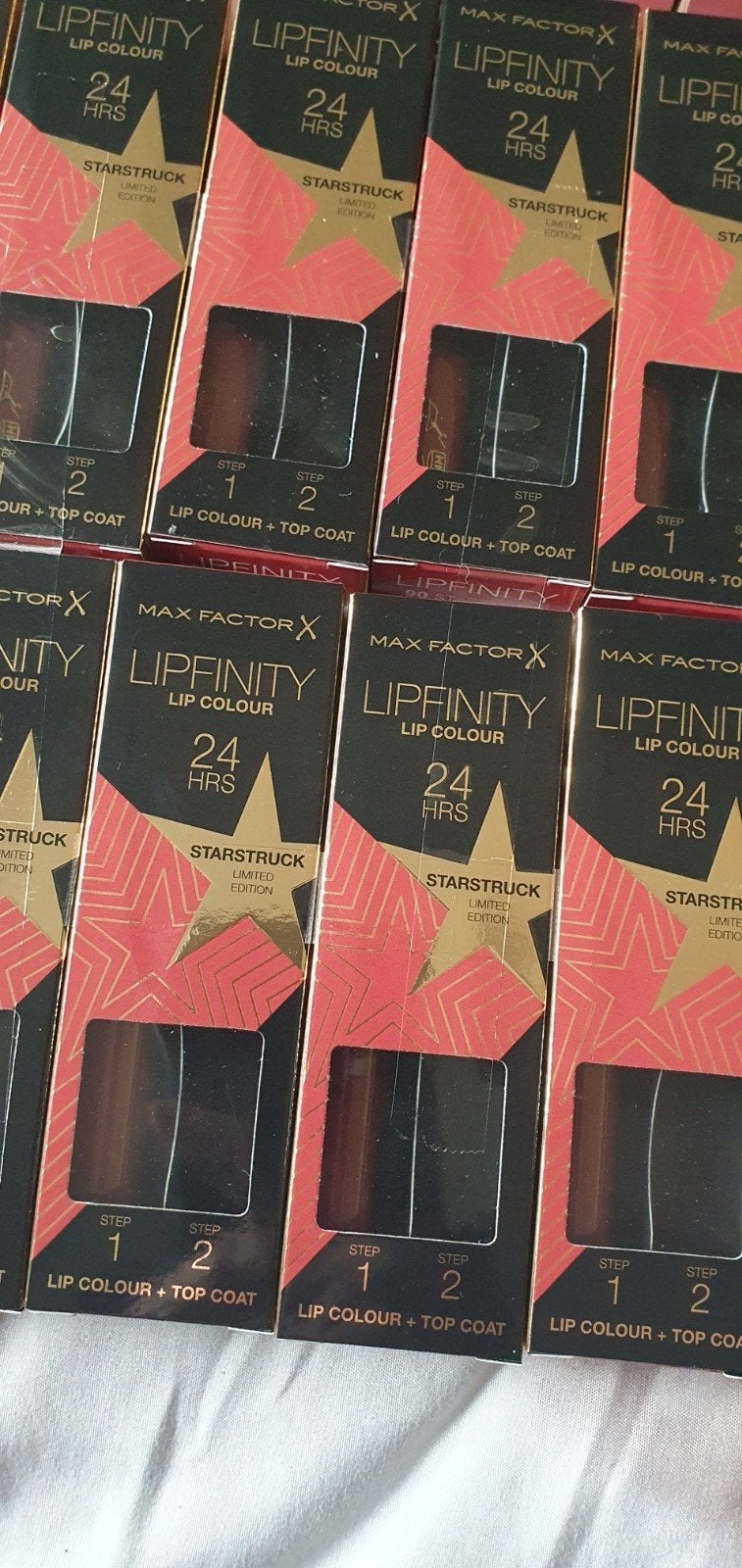 10x Max Factor Lipfinity 90 Starstruck zonder topcoat, Verzenden