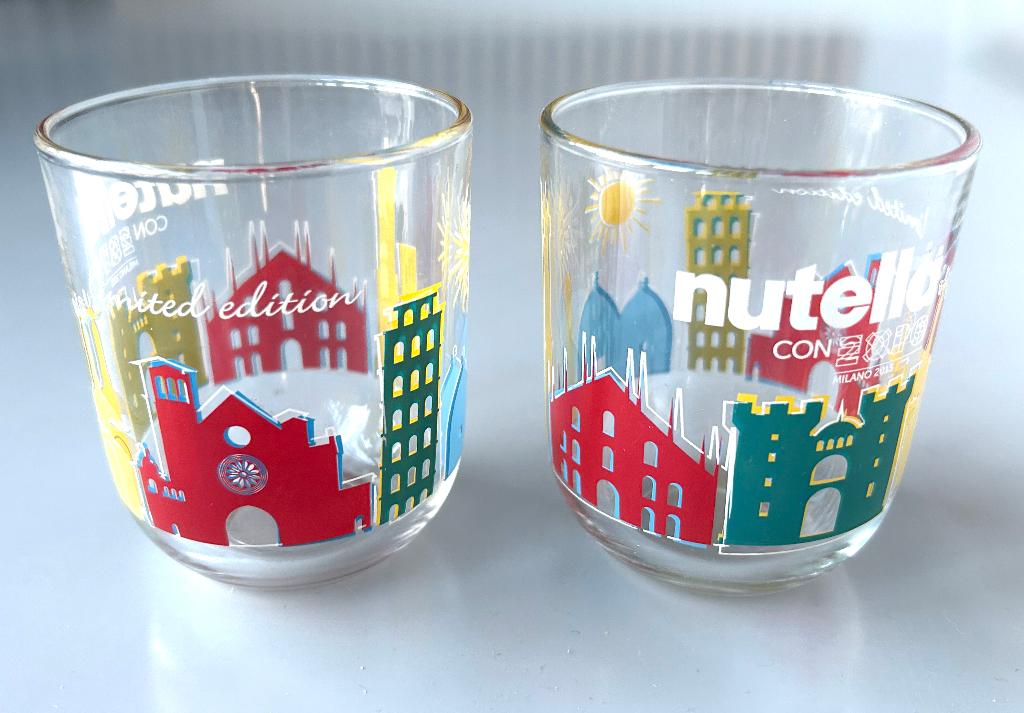Zeldzame Nutella Glazen Set Limited Edition Expo Milaan 2015, Ophalen of Verzenden, Zo goed als nieuw, Gebruiksvoorwerp