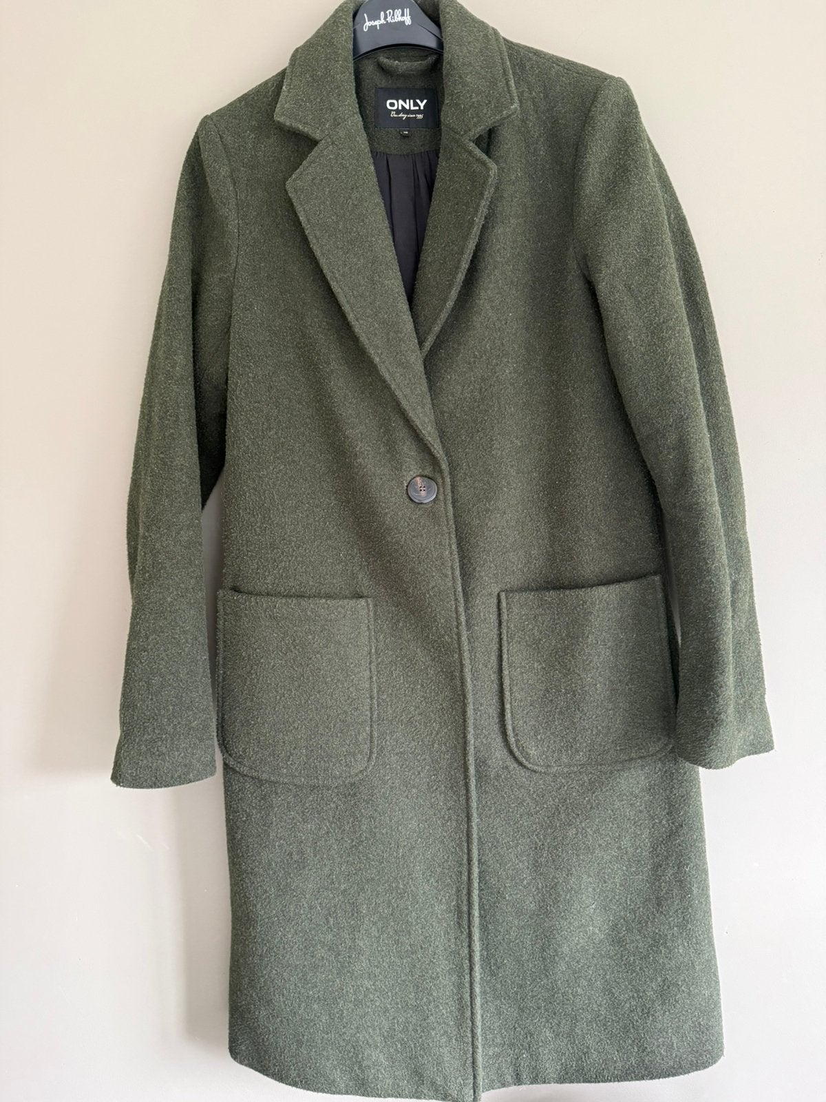 klassieke groene lange jas Only (Astrid wool coat) maat XS, Verzenden, Zo goed als nieuw, Maat 34 (XS) of kleiner, Groen