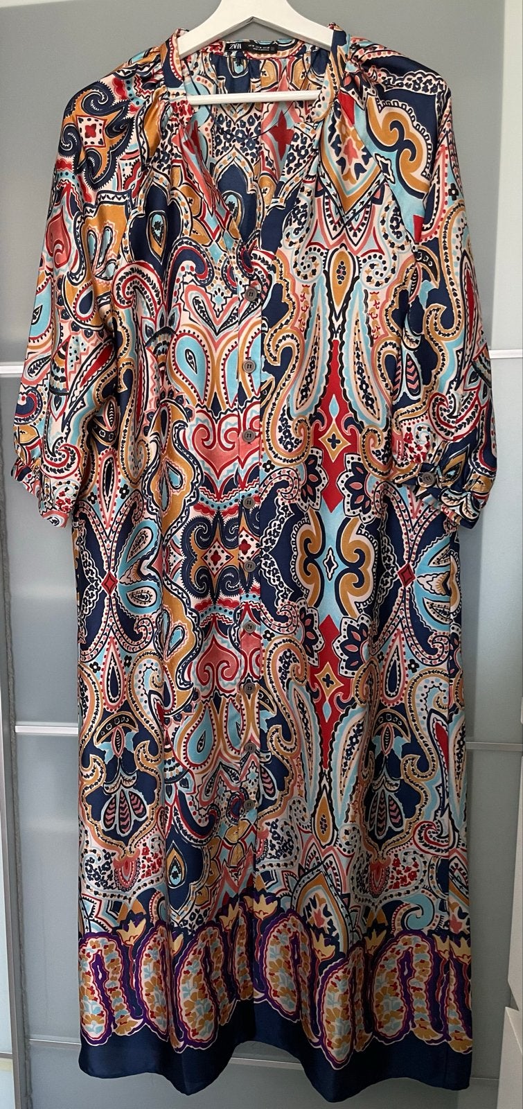 Zara Paisley Jurk Maat M, Maat 38/40 (M), Meerkleurig, Ophalen of Verzenden, Zo goed als nieuw