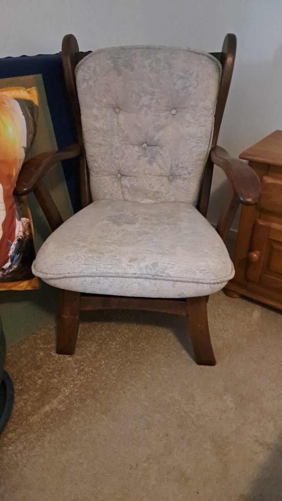 Zeer degelijke eikenhouten stoel, Ophalen, Gebruikt, Bruin, Klassiek