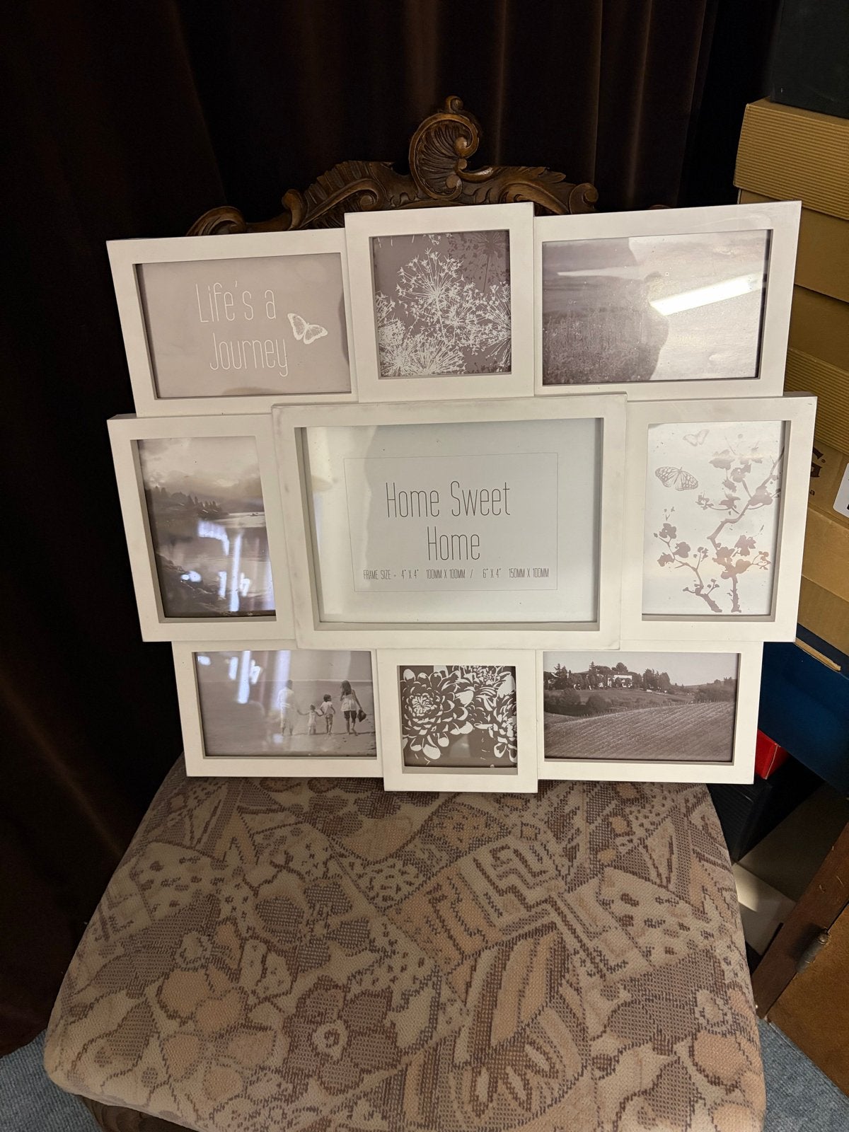 Witte fotocollagelijst - Home Sweet Home, Ophalen, Kunststof, Gebruikt, Collagelijst