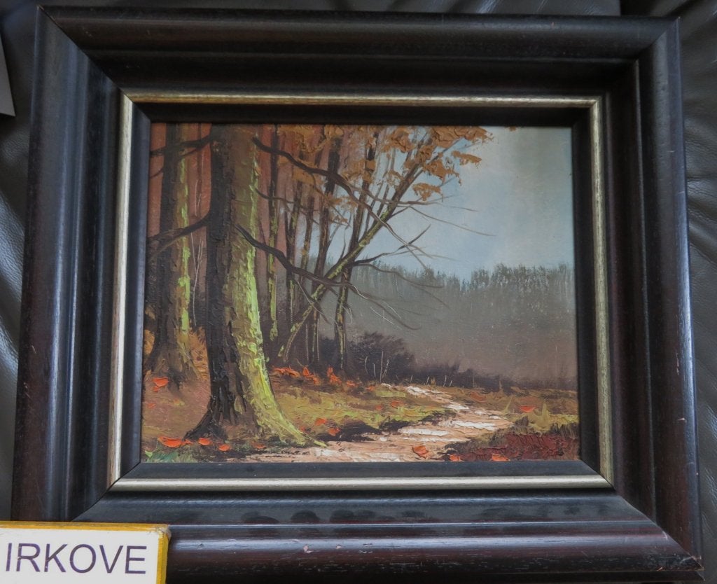 BOSPAD MET VERGEZICHT * Olieverf op Linnen *, Antiek en Kunst, Origineel werk, Landschap, Olieverf, Klassiek