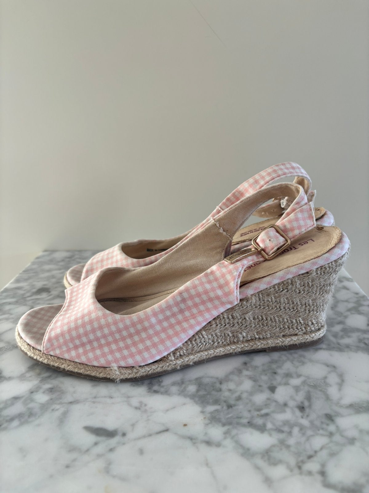 Les Tropeziennes espadrilles roze Vichy print 39, Kleding | Dames, Ophalen of Verzenden, Espadrilles of Moccasins, Roze, Gedragen
