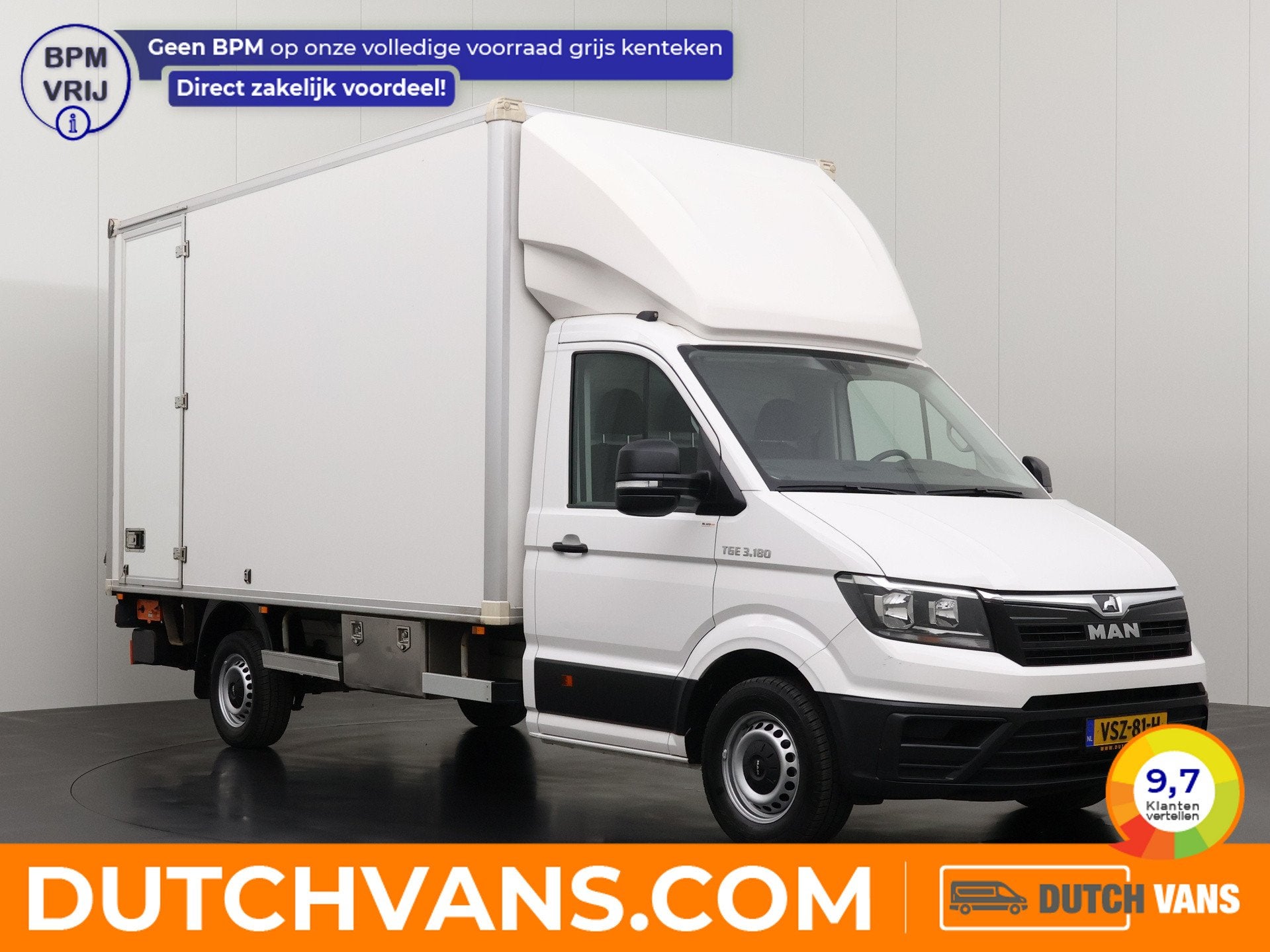MAN TGE 2.0TDI 177PK DSG Automaat Bakwagen+Laadklep | 2.33 H, Auto's, Stof, Gebruikt, 4 cilinders, Wit
