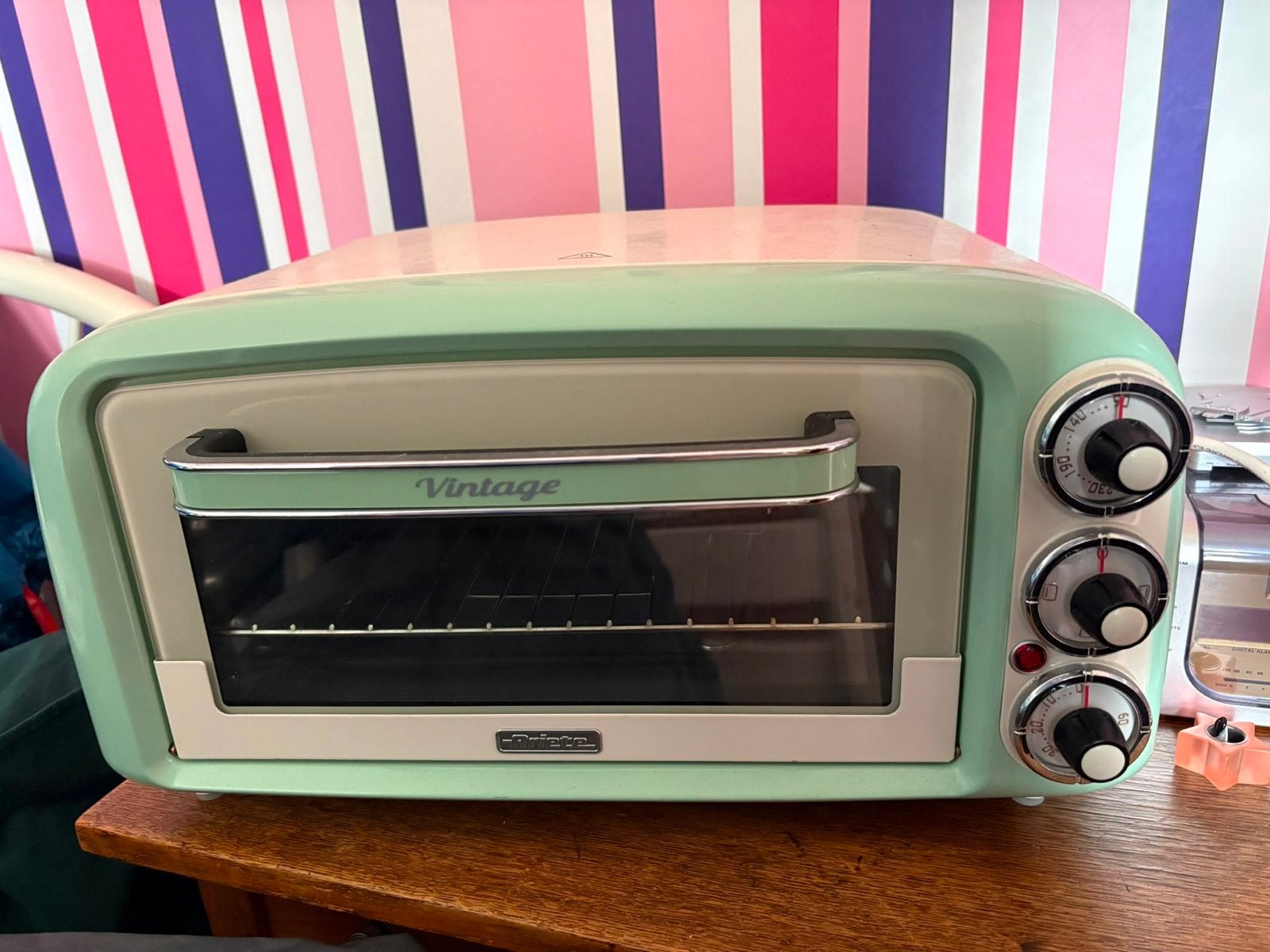 Vintage Ariete Mini-oven - Mintgroen, Ophalen, Minder dan 45 cm, Vrijstaand, Mini-oven