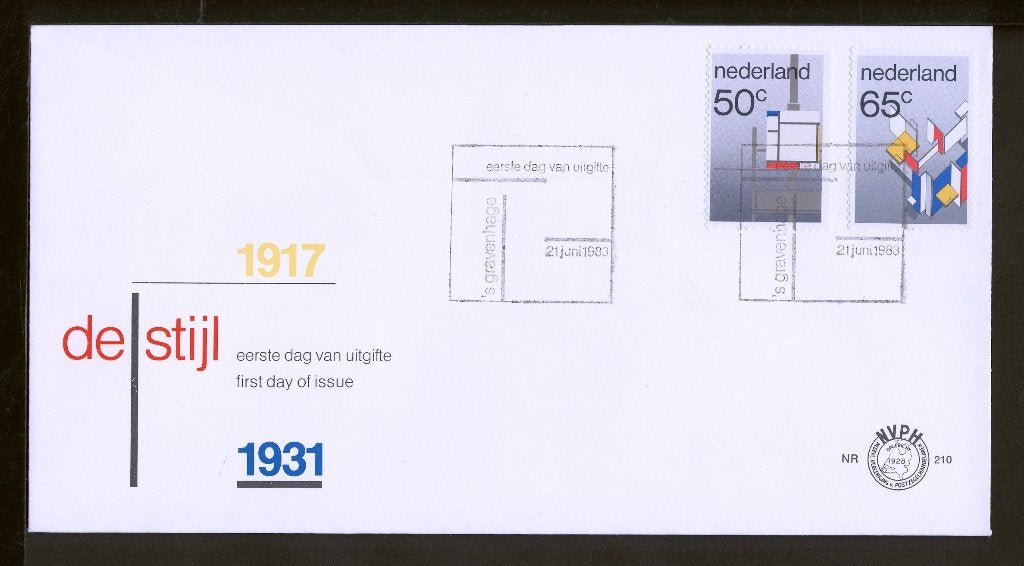 FDC ‘De Stijl 1917-1931’ 1983, Ophalen of Verzenden, Onbeschreven, Rest van de wereld
