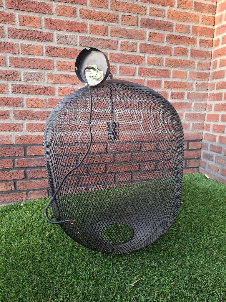 Zwarte metalen hanglamp Light & Living Reilley, Ophalen, Zo goed als nieuw, Metaal, Modern, Industrieel