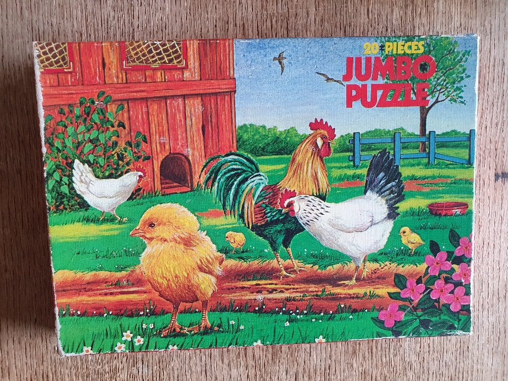 Jumbo kinder-puzzel met haan, kip, kuikens 20 stukjes, Ophalen of Verzenden, 10 tot 50 stukjes, Zo goed als nieuw, 4 tot 6 jaar