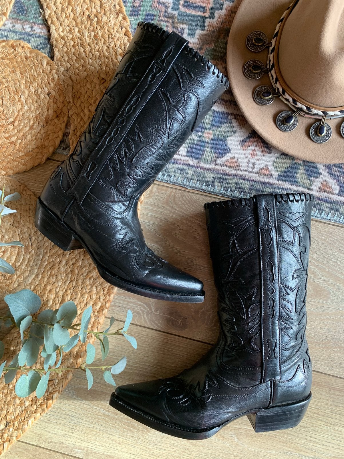African boots 37 western boots cowboylaarzen, Hoge laarzen, -, Zwart, -