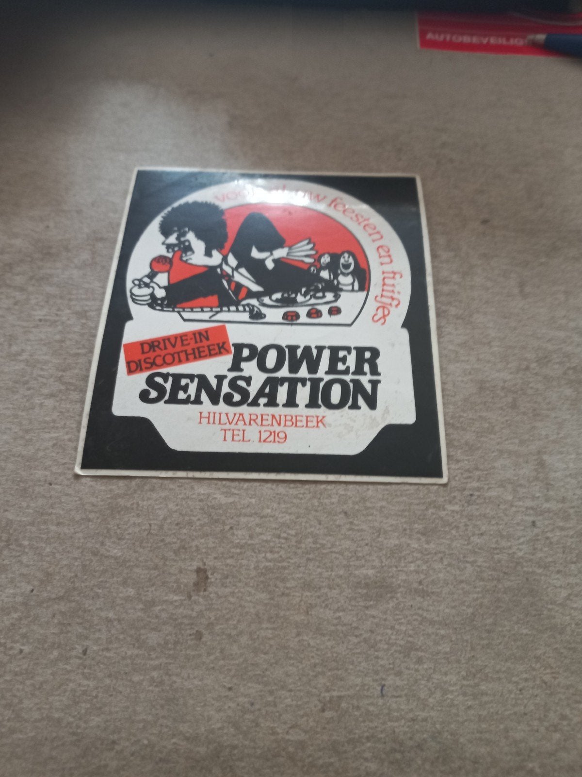 Vintage Sticker Drive-in Discotheek Power Sensation, Ophalen of Verzenden
